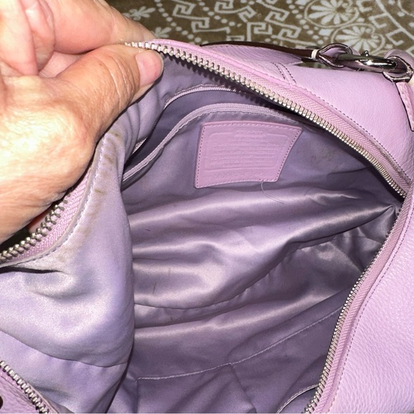 COACH Penelope Purple Pebbled Leather Medium Hobo Handbag F14680 - Picture 12 of 13